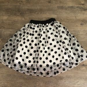 Black and white polkadot skirt